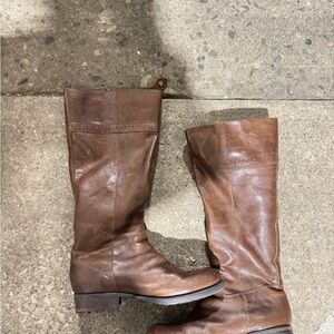 Brown Leather Knee-High Boots
